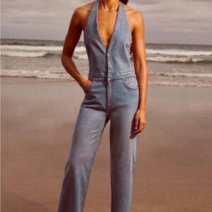 Zara Women's Light Blue Denim Overalls